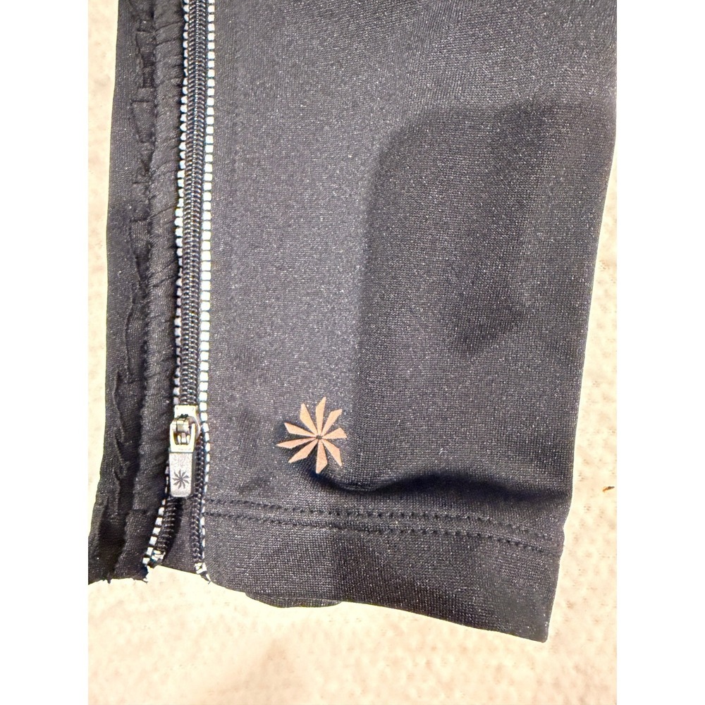 Athleta Black Running Leggings Womens Medium Reflective Zipper Ankle Pockets - Picture 4 of 7
